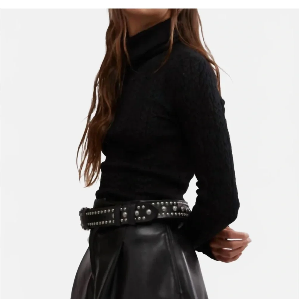 Free People Black Cowl Neck Sweater